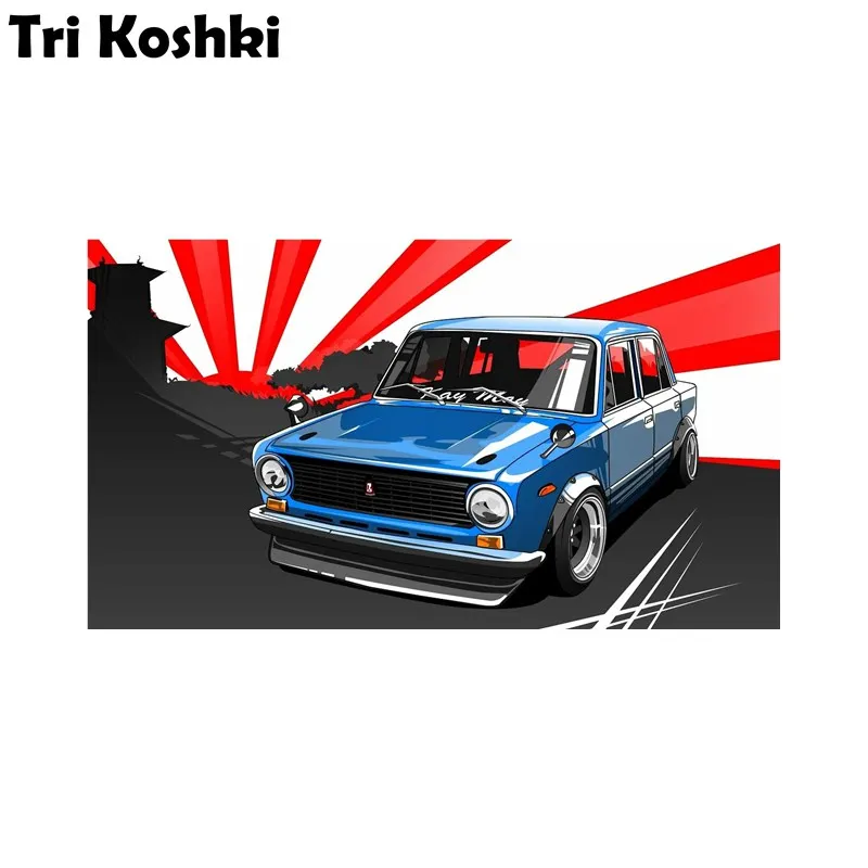 Tri Koshki Kcs476 Combat Classic Vaz 2101 Drift Car Sticker Decalcomanie In Pvc Sticker On Car Bumper Laptop Frigo Laptop Wall