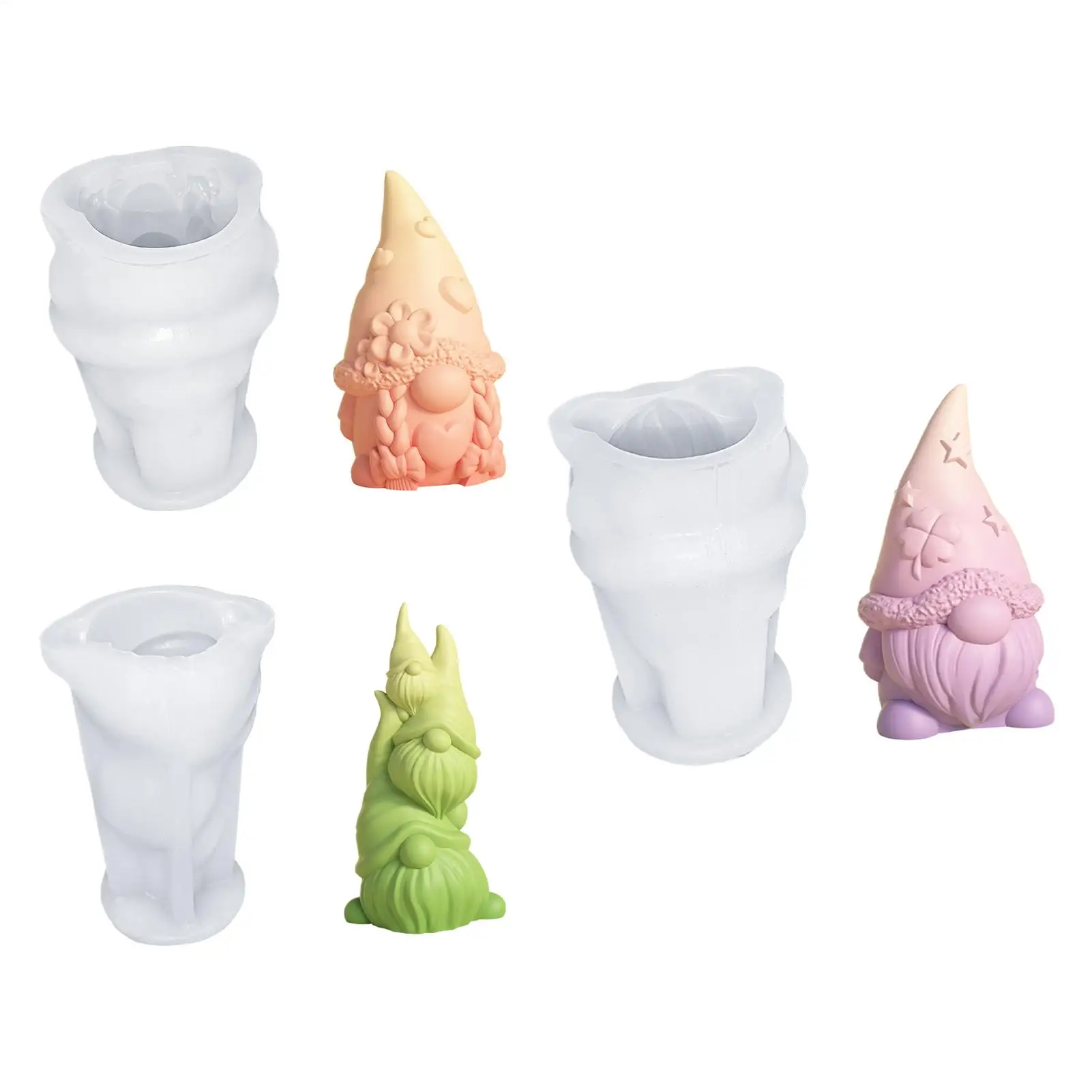 Gnome Candle Mold Candy Molds Dwarf Resin Casting Mold 3D Gnome Mould Candle Making Aromatherapy Gypsum Candles Clay Craft