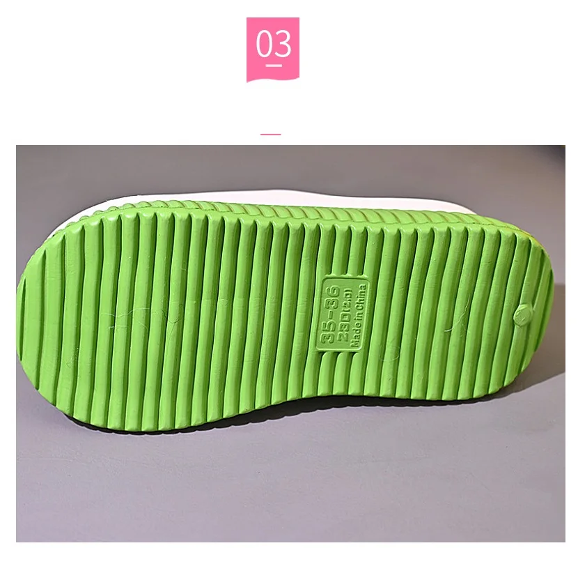 2024 Green flower high platform slippers women's anti odor summer slide shoes college student gilrs increased slipper mules shoe