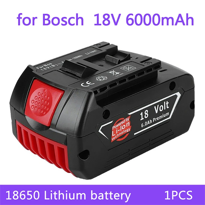 

18V Battery 6.0Ah For Bosch Electric Drill 18 V Rechargeable Li-ion Batteryies BAT609 BAT609G BAT618 BAT618G BAT614 + 1 Charger