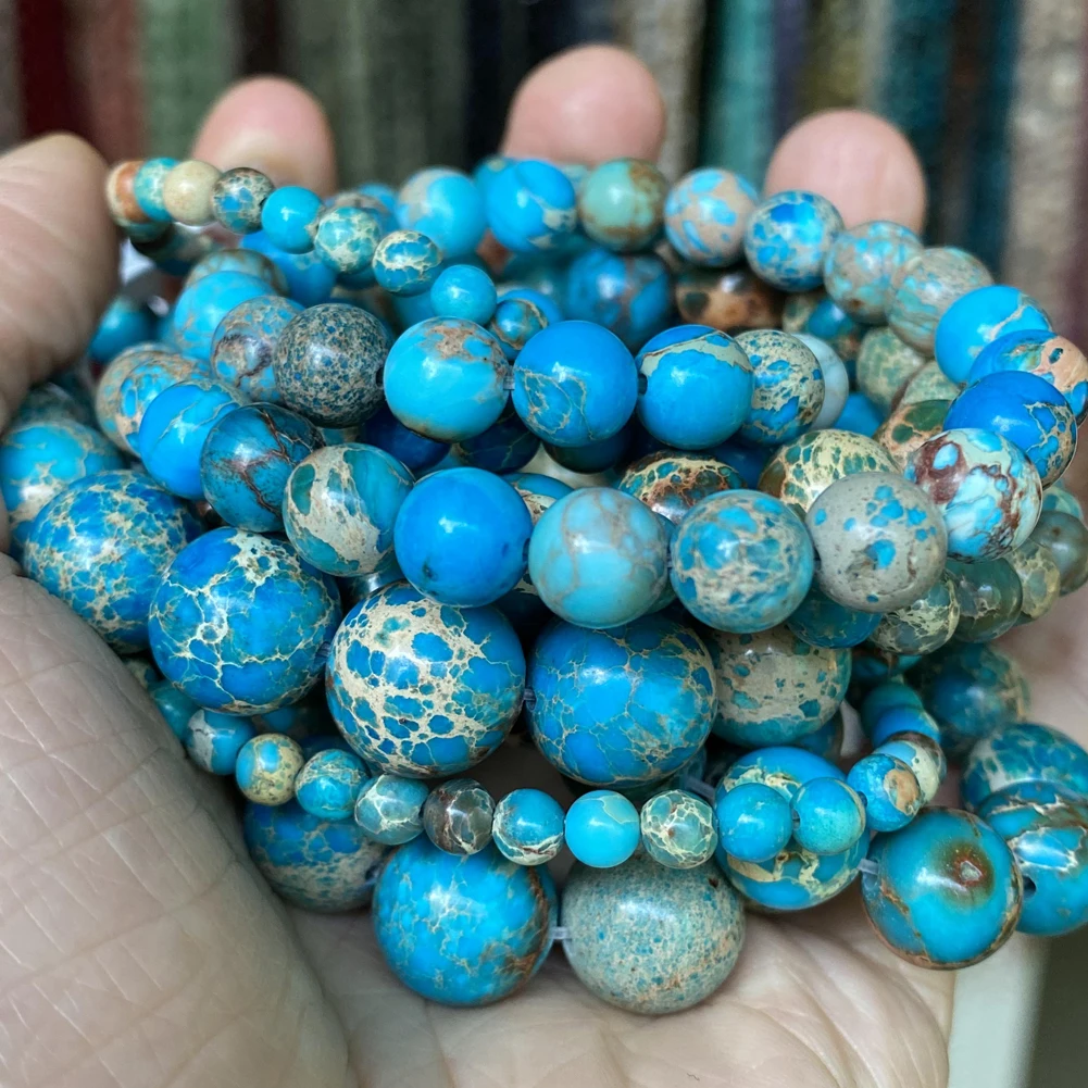 5 stücke Natürliche Stein Meer Sediment Jaspis Perlen Platz Verwendet Für Schmuck Machen DIY Armband Ohrring Zubehör Geschenke Für Frauen – Detail 16