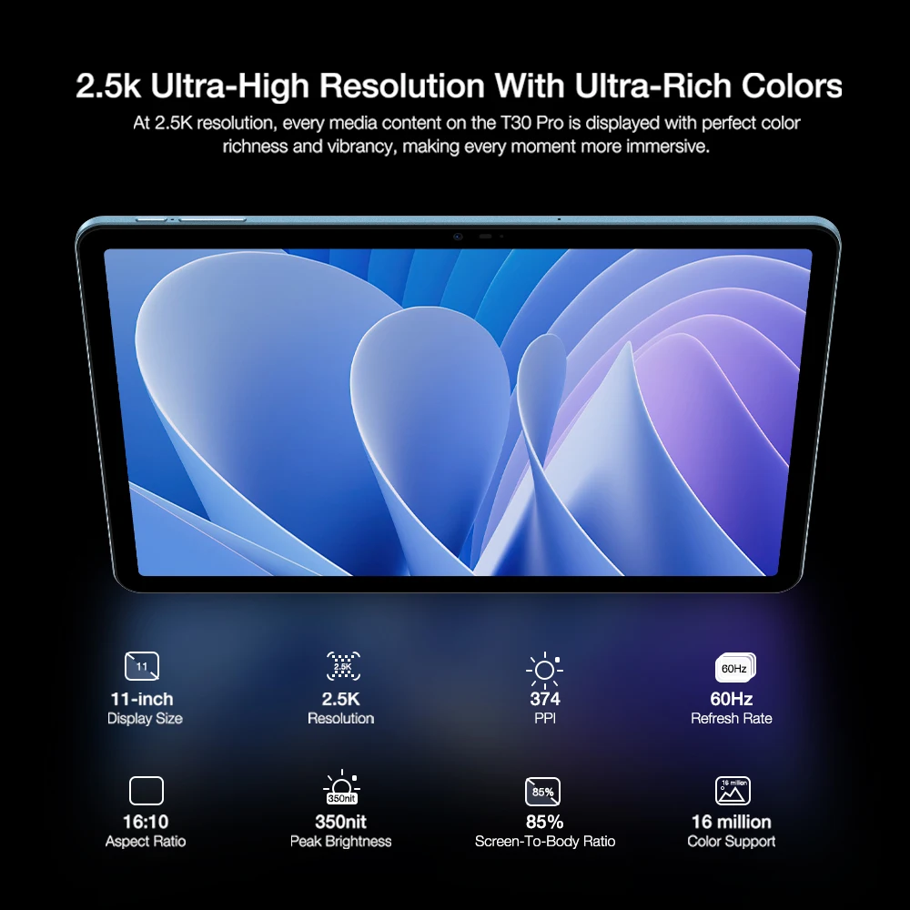Clearance Sale DOOGEE T30 Pro Tablet 8GB 256GB Helio G99 11'' 2.5K Display TÜV SÜD Certified Quad Speaker 20MP Camera 8580mAh 4