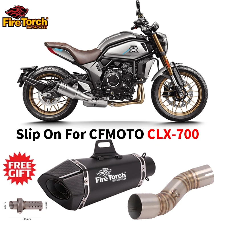 

Для CFMOTO CLX-700 Clx700 2020 2021 2022 мотоциклетная выхлопная система с дБ Killer 51 мм нержавеющая сталь среднее звено Espace