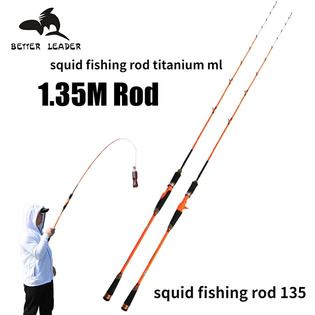 1.35m Short Raft Fishing Rod Ultralight High Strength Carbon Jigging Squid  Fishing Rods Max Drag