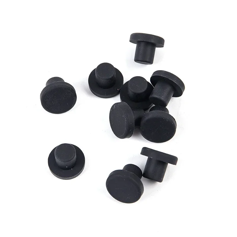 Black Solid Silicone Hole Caps 2mm-14mm T Type High Temperature Resistance Seal Hole Plugs Dust-proof Gasket Blanking End Caps silicone rubber plugs rubber caps silicone rubber caps