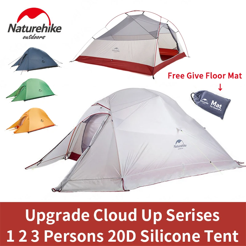 Camping Tent Naturehike Cloud Up 1 2 3 Single Double Triple People Outdoor Travel Hiking 3-4 Season Double Layer