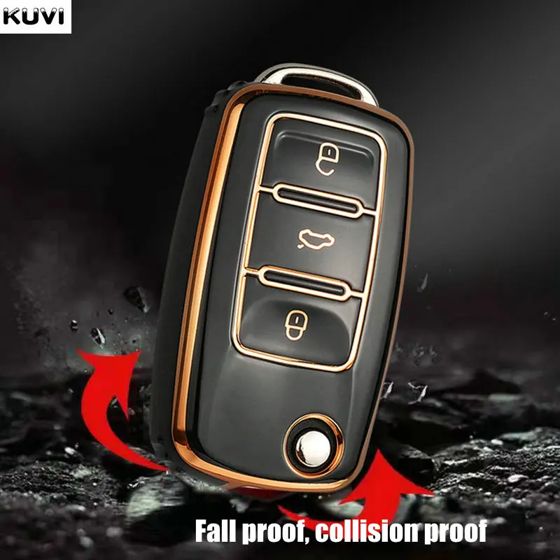 2 3 Button TPU Car Key Case Cover Shell Fob For VW Volkswagen Polo Tiguan Passat B5 B6 B7 Golf 4 5 6 MK6 Jetta Lavida Skoda Seat key case,key case cover,car key shell