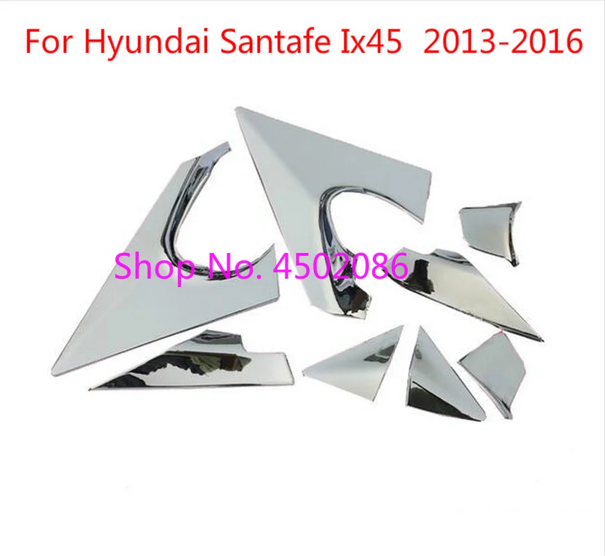

High quality Front triangle Window column ABS chrome decoration trim 1set For Hyundai Santafe Ix45 2013-2016 Car-styling