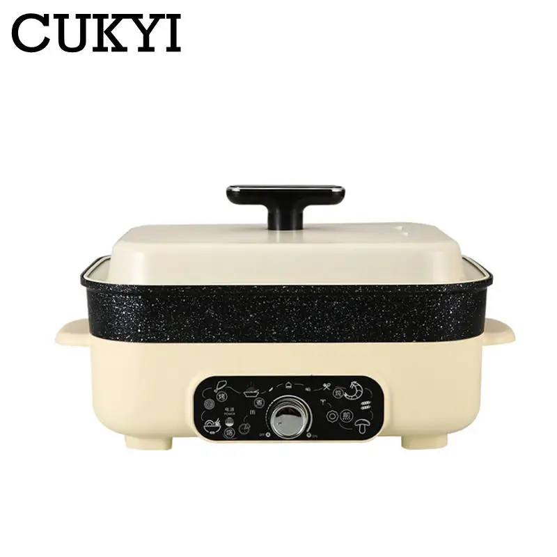 4L Multifunctional Electric Hotpot Thermostatic Multicooker Non-stick Skillet Frying pan Food Steamer barbecue grill Soup stewer 2