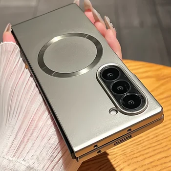 Étui de glaçage magnétique Ultra fin avec placage de peinture métallique, pour Samsung Z Fold 7 6 5 4 3, mince et mat pour couverture de Charge sans fil Magsafe