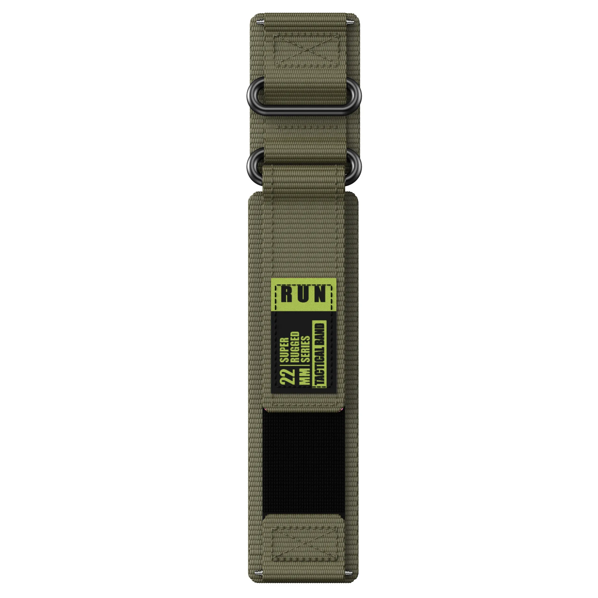 Nylon Hook and Loop Sports Watch Strap, 22mm