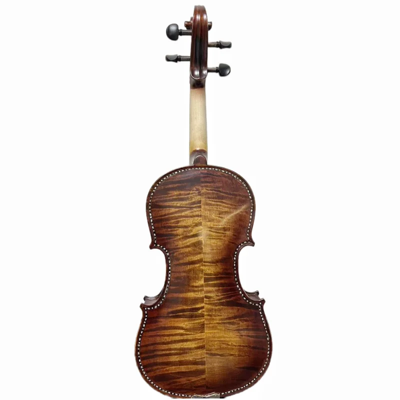 Song Maestro Pretty Violin with beautiful Engraving design on rib neck Handmade inlaid shells Spruce wood panels Ebony fittings