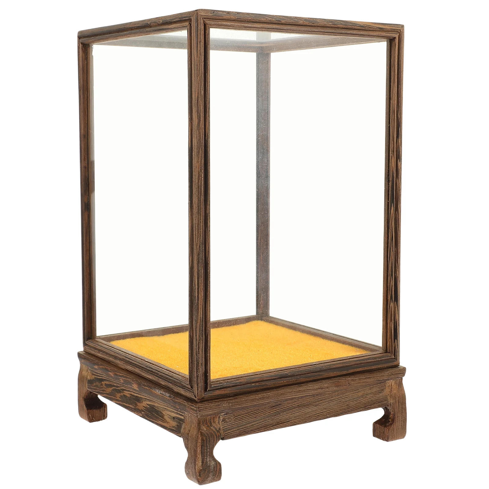 

Desktop Stand Square Display Rack Glass Antique Keepsake Decorative Box Doll Model Storage Acrylic Case