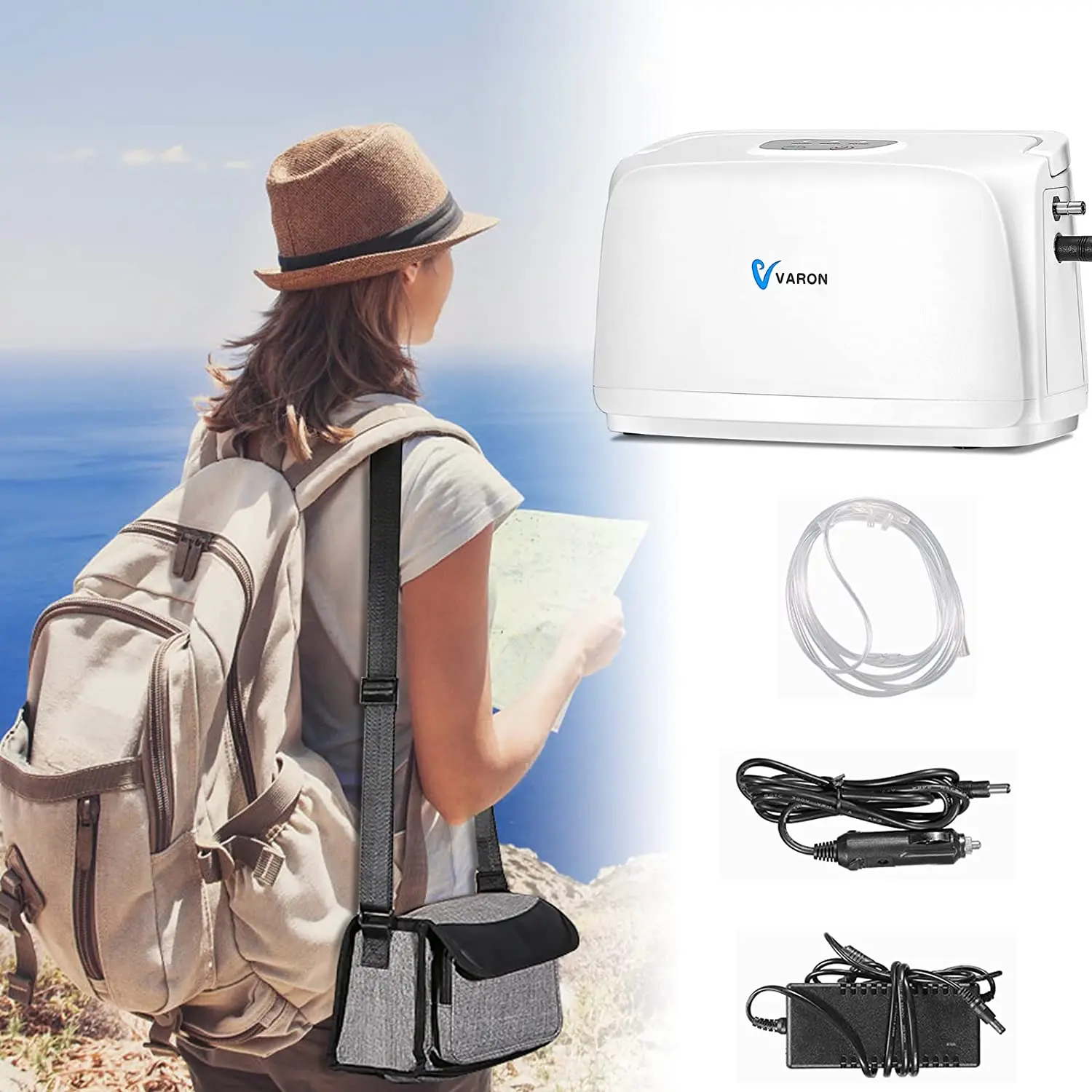 VARON 3L Portable Travel Oxygen Machine Car Home Oxygen Concentrator Household Generator concentrador de oxigeno portatil