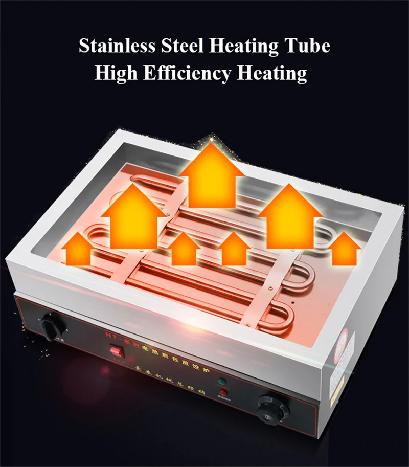 New Food Frying Pan 220V Commercial Egg Flapjack Fryer Fast Heating Dumplings Fryer Cooker Kitchen Appliance 6
