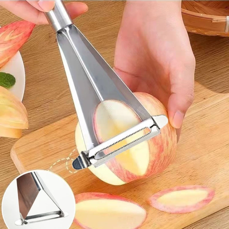 Stainless Steel DIY Platter Decoration Fruit Carving Knife Fruit Artifact Triangle Vegetable Cutter Non-slip Kitchen Gadgets