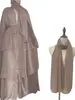 Robe longue en mousseline de soie pour femmes musulmanes, Abaya ouverte, Dubaï, Turquie, Islam, Arabe, Robe musulmane, Caftan marocain