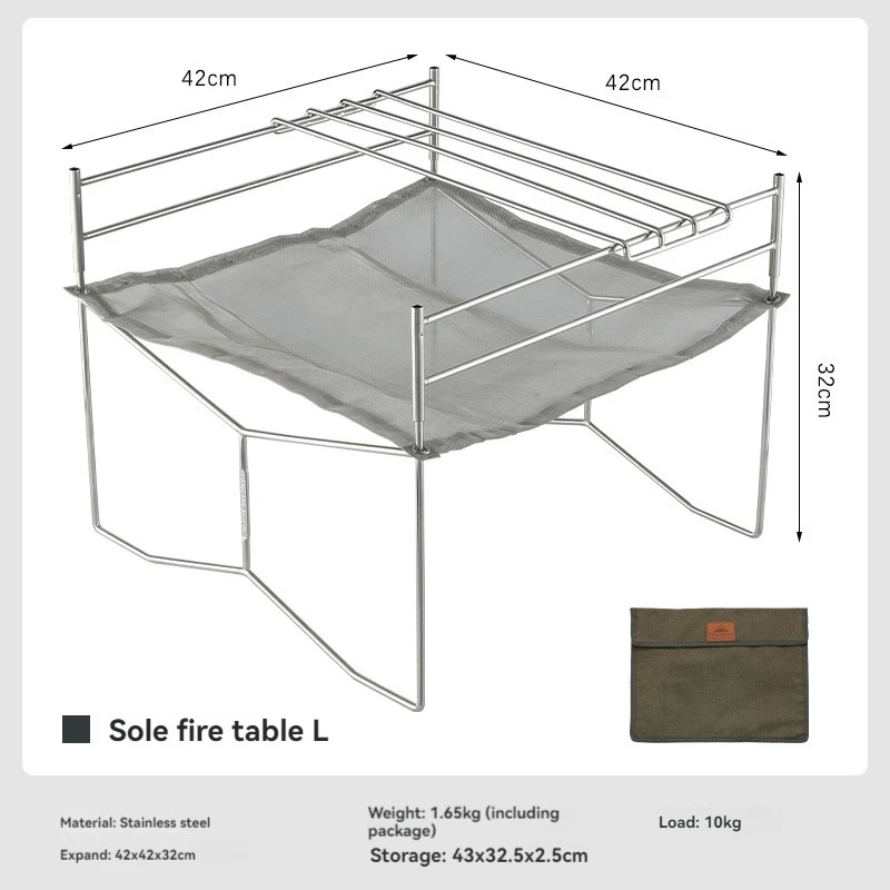 Outdoor Folding Portable Stainless Steel Camping Stove Oven with Grille Mesh Camping Cookware