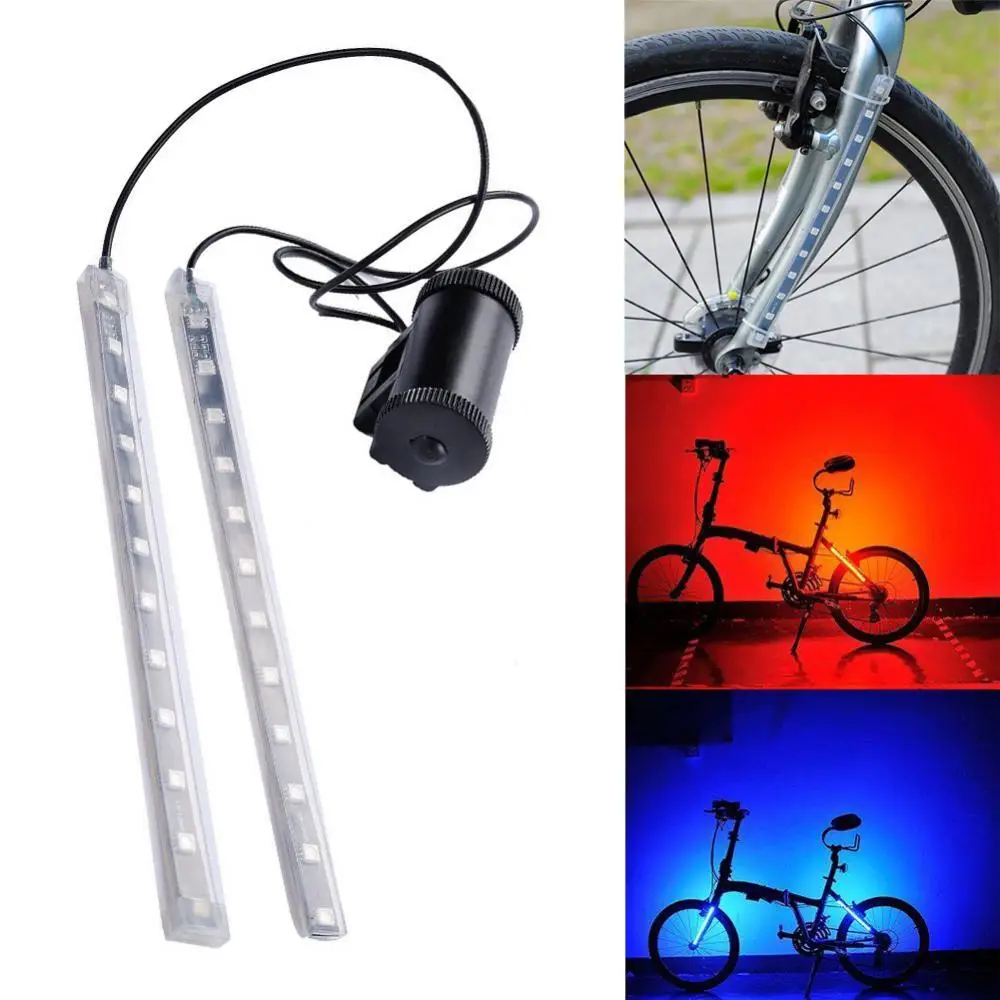 

MTB Bike Bicycle Front Rear Fork 12-LED 8 Modes Strip Light Bar Wheel Decor Lamp Bike Bicycle Lights Accessories