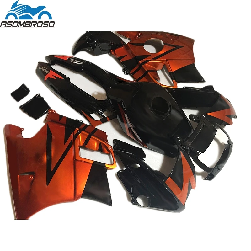 

Обтекатели для мотоцикла Honda CBR600 F2 1991 1992 1993 1994, настраиваемый комплект обтекателей cbr 600 91 92 93 94, золотой, черный пластик SZ46