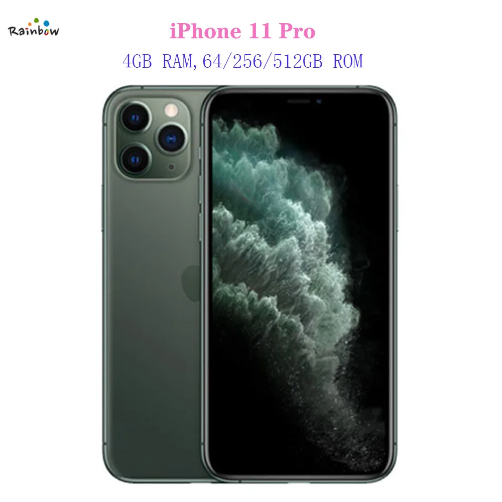 Original Apple iPhone 11 Pro 5.8" 4GB RAM 64/256/512GB ROM A13 Bionic IOS 4G LTE Single Sim Cell Phone |