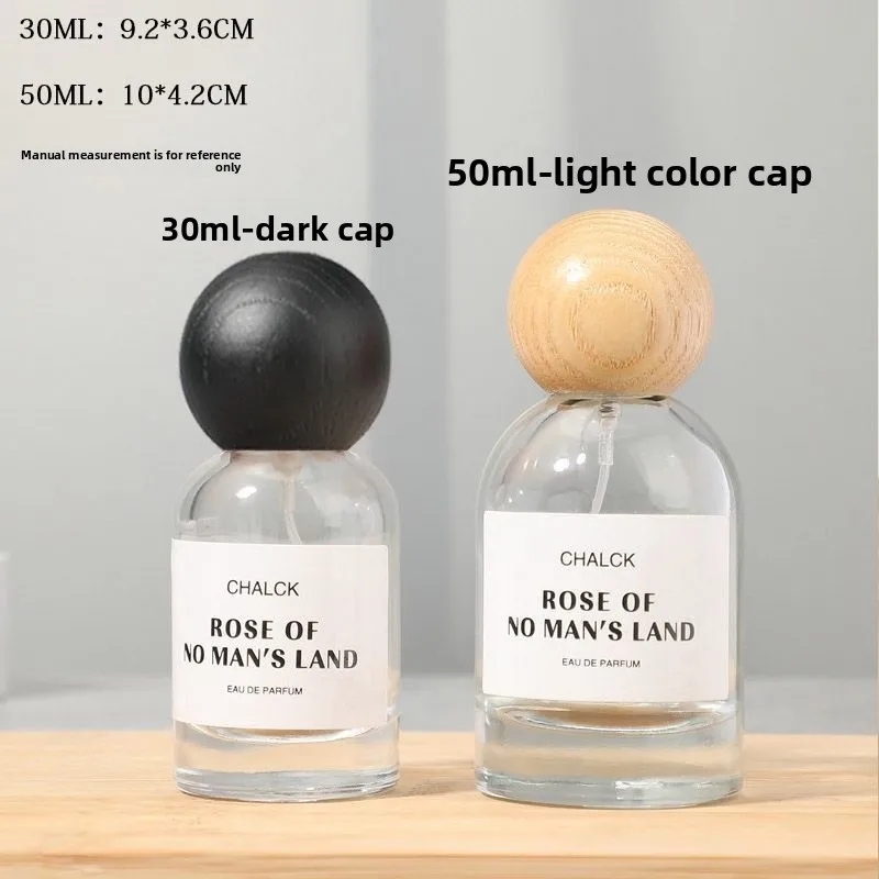 50PCS 30-50ml Transparent Glass Spray With Wooden Lid, Refillable Travel Perfume Spray, Empty Fine Mist Bottle_voghion.com