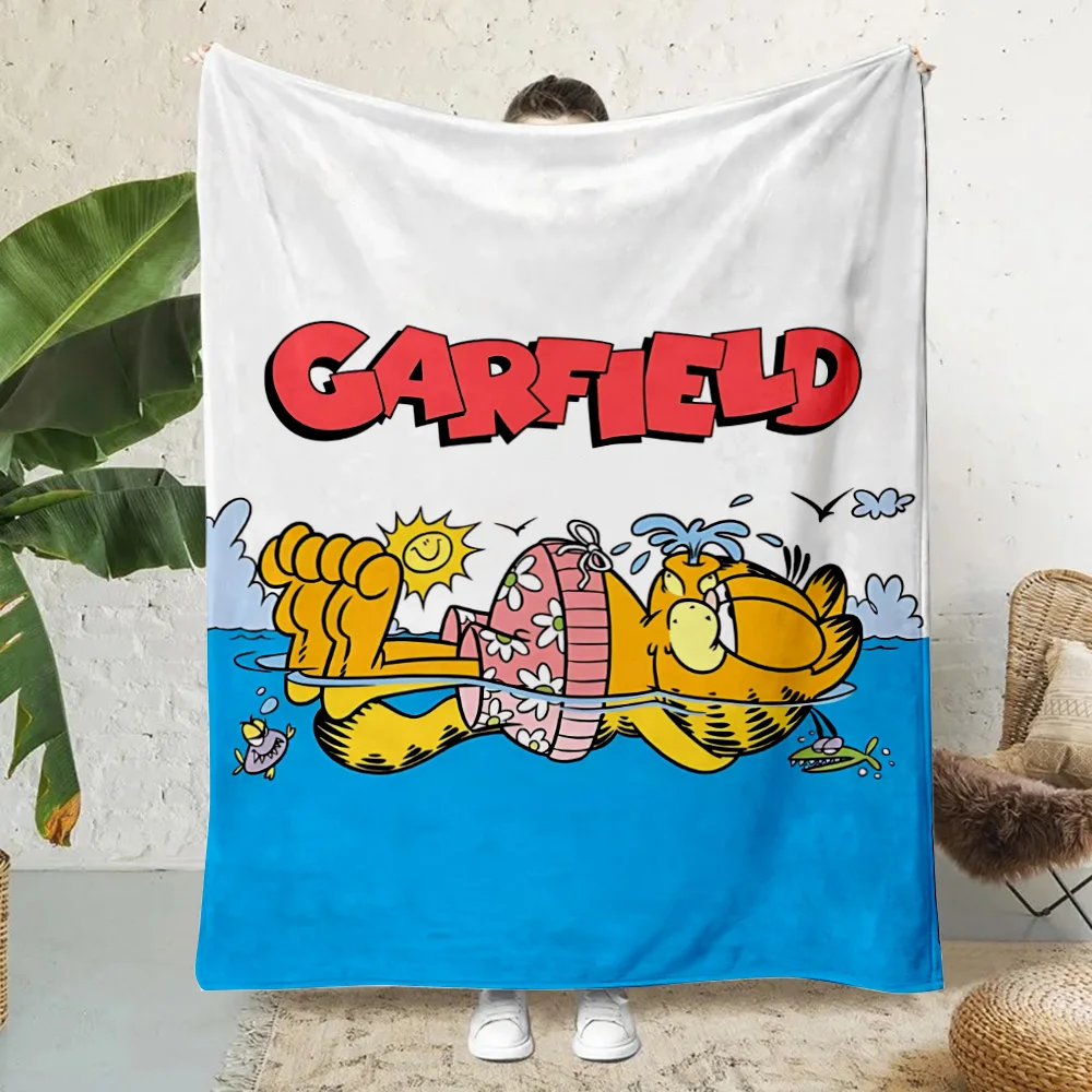 Hot Anime Cartoon Garfields Printed Blanket Picnic Blankets Warm Blanket Soft and Comfortable Blanket Home Travel Birthday Gift 6