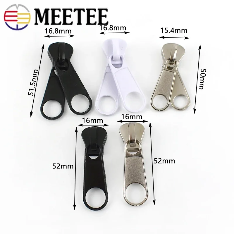 Zipper Head Resin Zippers Puller Purse Double Side Zip Slider Zips Reapir Kit DIY Garment Sewing Accessories 5Pcs Meetee 10#