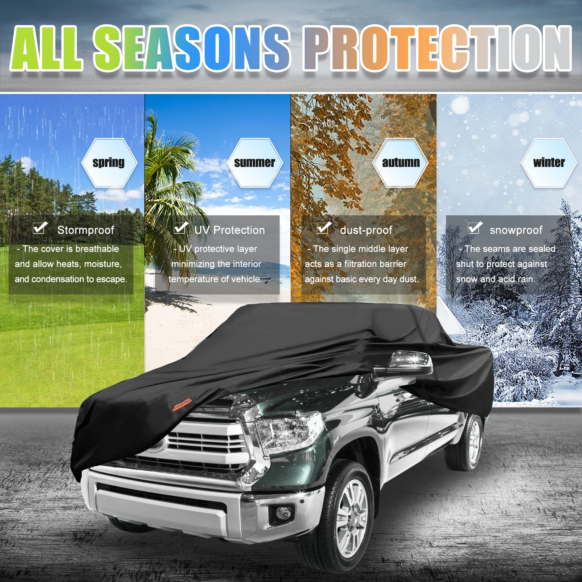 Für Pickup Lkw Volle Auto Abdeckung Wasserdicht Staub Beständig Sonne  Schnee UV Schutz Indoor Outdoor Silber Auto Fall Abdeckung M/L - AliExpress