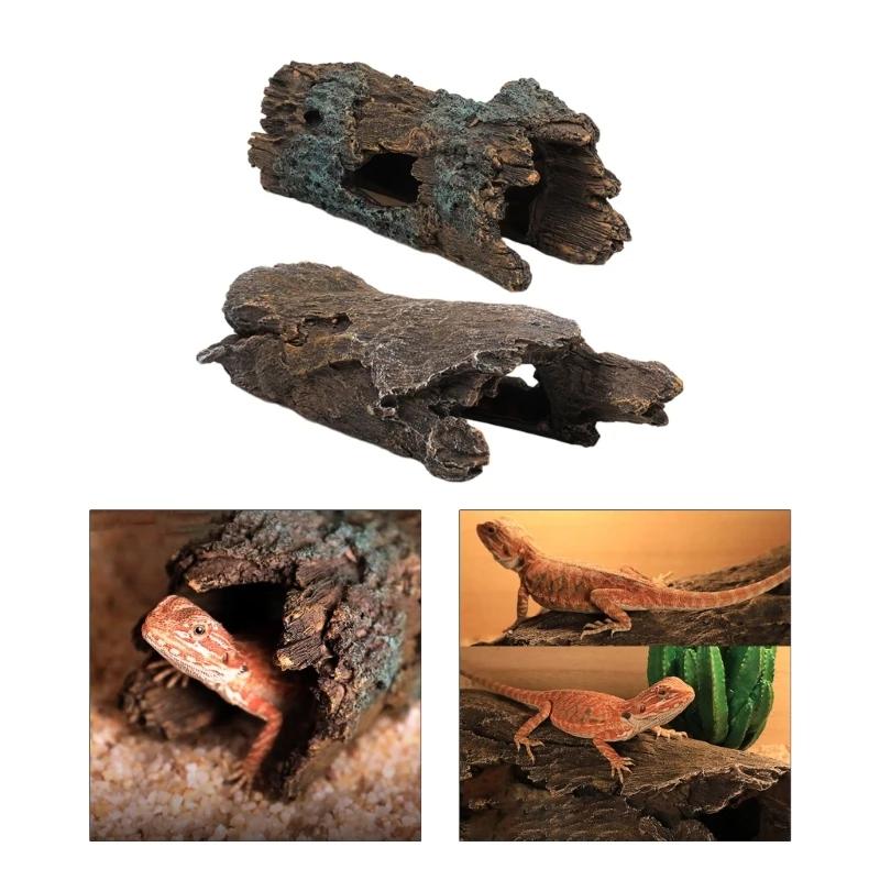 Reptiles Hideout Tree Trunk Simulation Landscape DIY Decor Bonsais Crafts