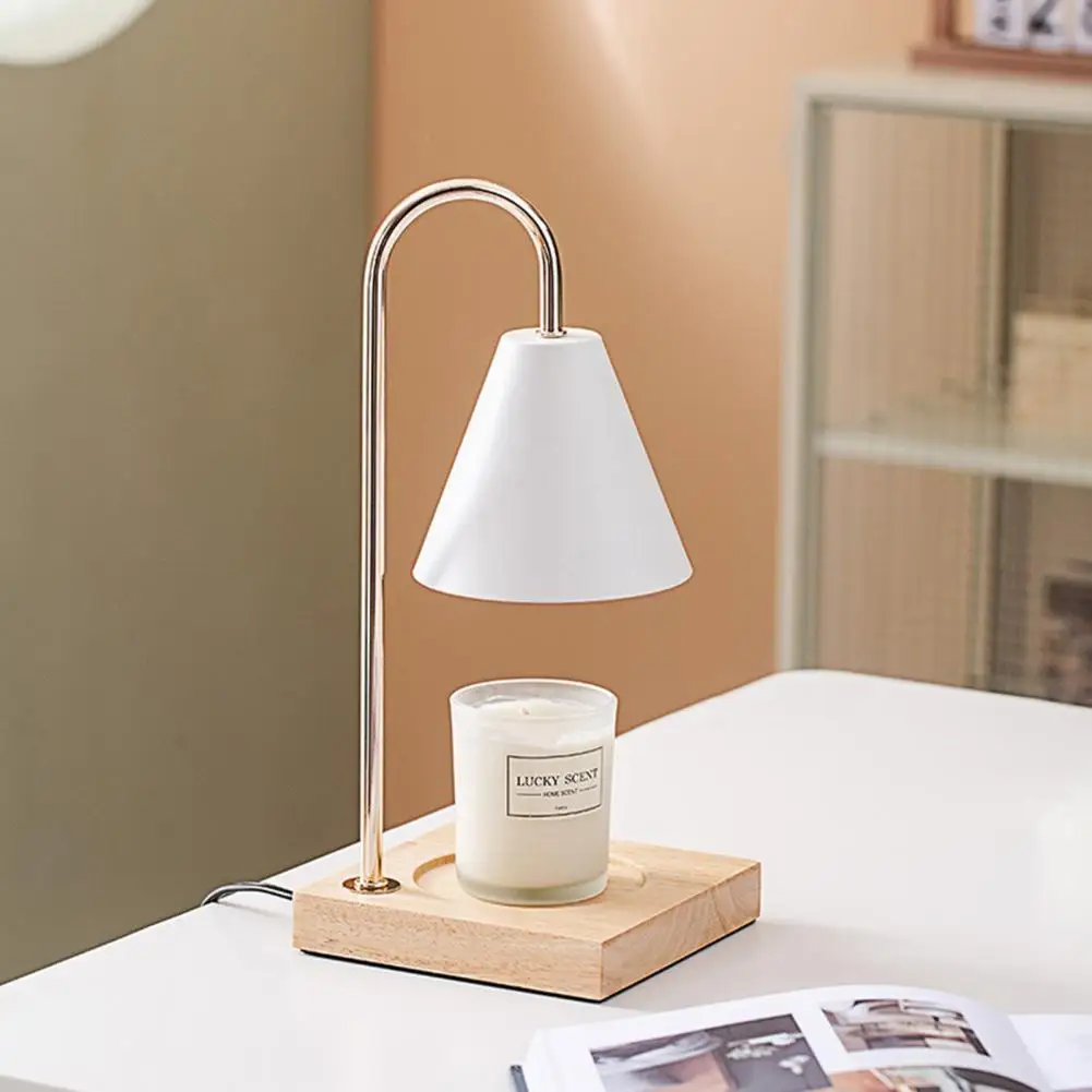 Lampada da scrivania regolabile alla moda accanto allo scaldacandele Luce notturna a cera leggera da tavolo_voghion.com