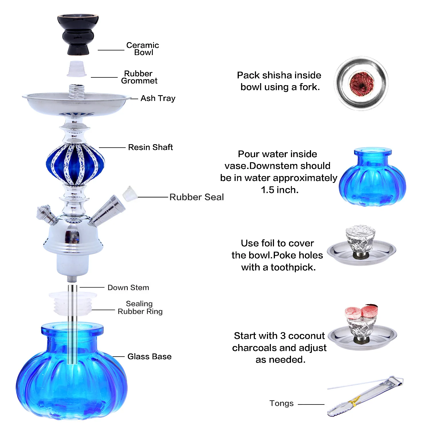 Shisha Set hookah set Full Set Small Size for Bar Party