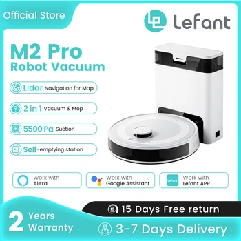 Combo robot aspirapolvere e scopa Lefant M2 Pro LDS, aspirazione 5000 Pa, mappatura intelligente, aspirapolvere per pulizia a mani libere di 60 giorni 1
