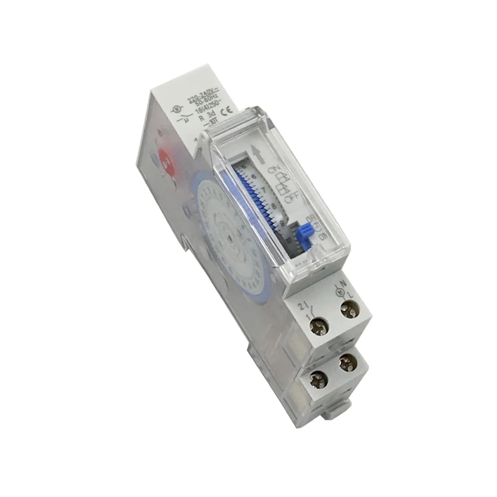 SUL180a 타이머 스위치 24 시간 릴레이 아날로그 전기 프로그래밍 가능 AC 220V 16A 배터리 35mm 딘 레일, 기계식 타이머 스위치