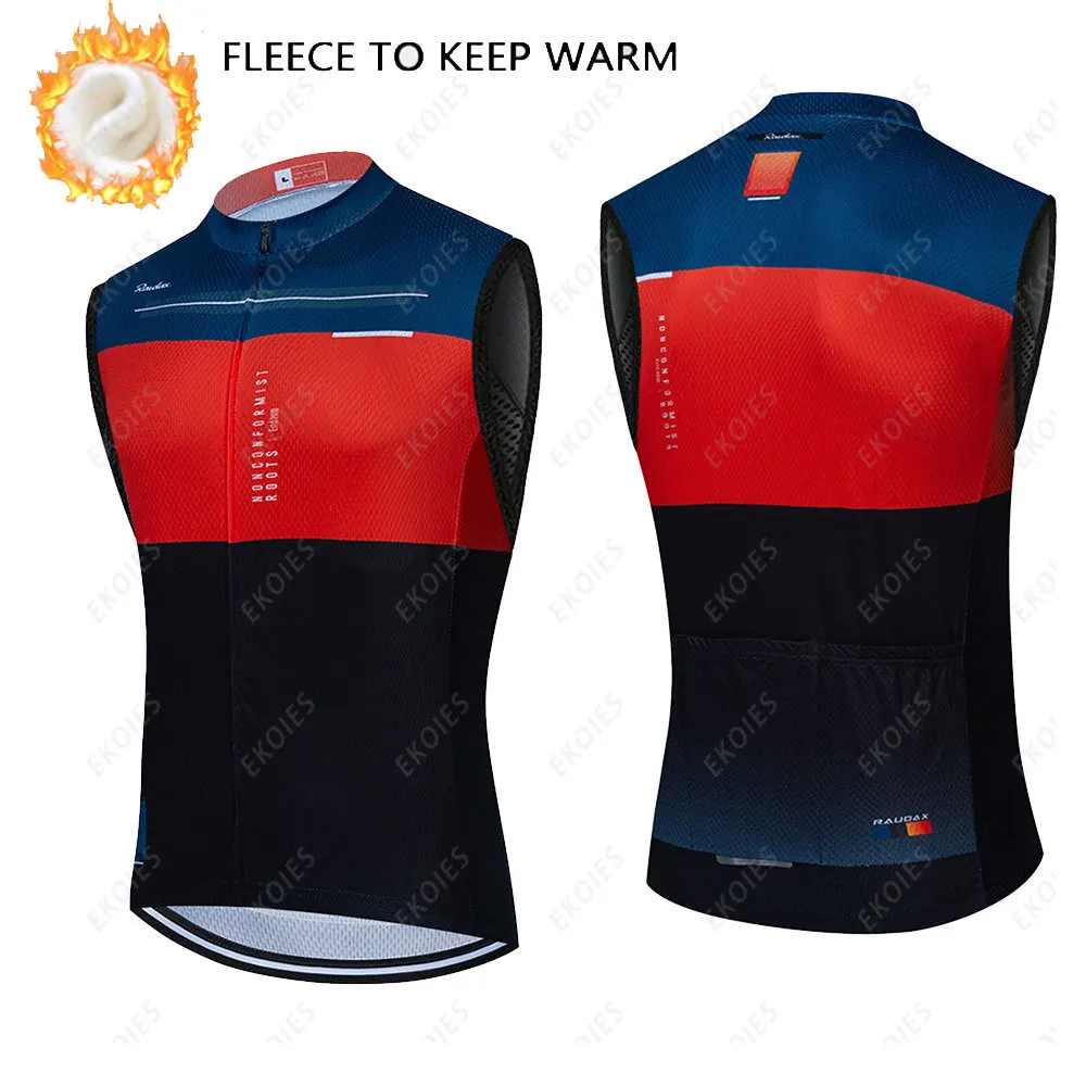 Cycling Jersey Cycling Vest Winter Thermal Fleece Cycling Vest New Sleeveless Cycling Vest Warm Bicycle MTB Road Bike Tops Warm Jersey Men