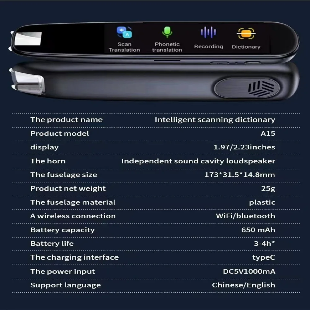 translation pen voice translator language translator Translator 112 Languages Reading Pen For Dyslexia Autism Smart Voice Portable Scanner Pen Instant Smart Voice Translator Device