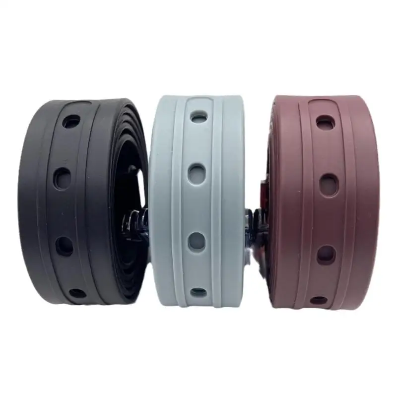 120cm Long Women Belt Men Colorful Silicone Buckle Design Hypoallergenic Security Check Many Choices