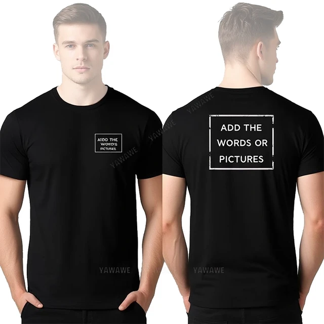T-shirt personnalisé pour hommes, en coton noir, à la mode, cadeau d'anniversaire, votre Design ici, t-shirts de haute qualité 1