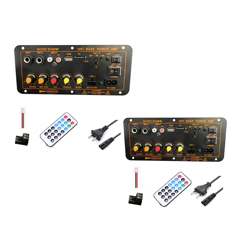 

Плата усилителя мощности с Bluetooth, FM, Bluetooth 5,0, 100-300 Вт, усилитель сабвуфера для караоке, прочная плата автомобильного усилителя (вилка стандарта США)