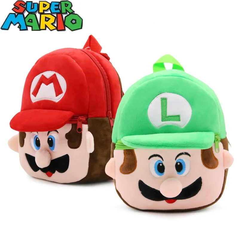 

Mario Bros Kids Satchel Plush Bag Baby Satchel Kids Backpack Kids Cartoon Super Mario Kawaii Luigi child Christmas Surprise Gift