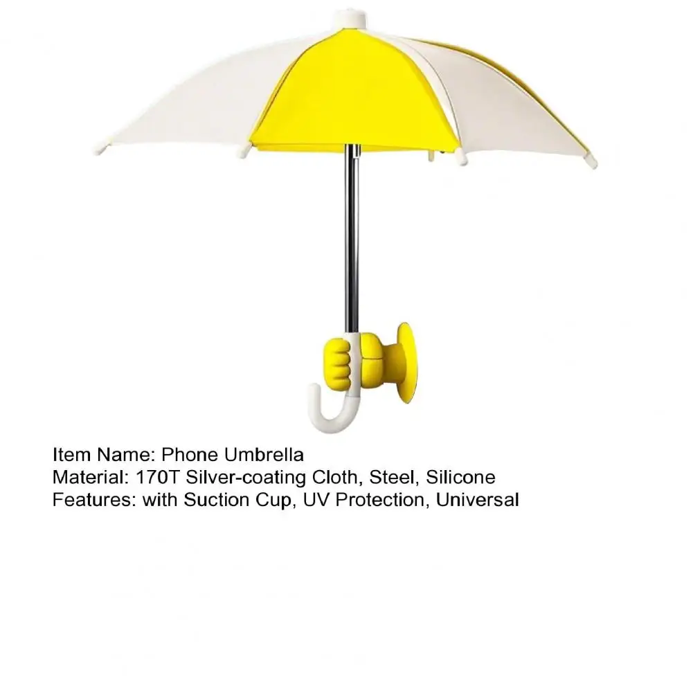 Phone Umbrella Fist Suction Cup UV Protection Universal Mini Windproof Sun Shade Mobile Phone Umbrella Accessories phone umbrella