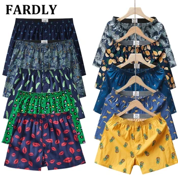 Scelta da uomo in cotone 100% 5 pezzi casuali Pantaloncini con stampa di mutandine da uomo Comodo intimo da uomo traspirante 1