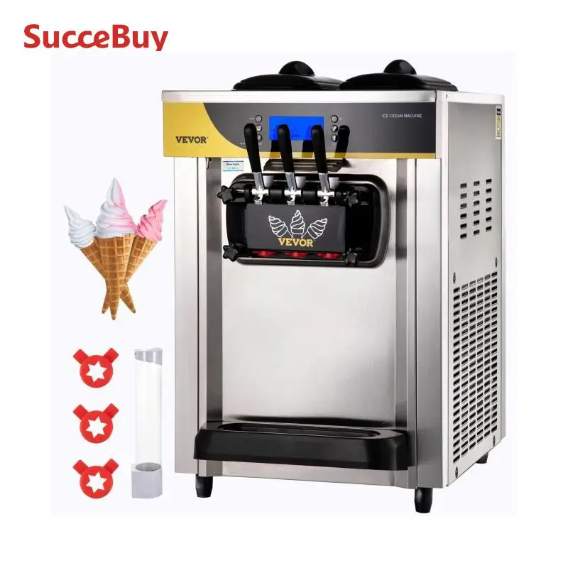 22-30 L/H Soft Ice Cream Machines Commercial Tricolor Desktop Sweet Cone Freezing Equipment Vending Machine ice cream maker