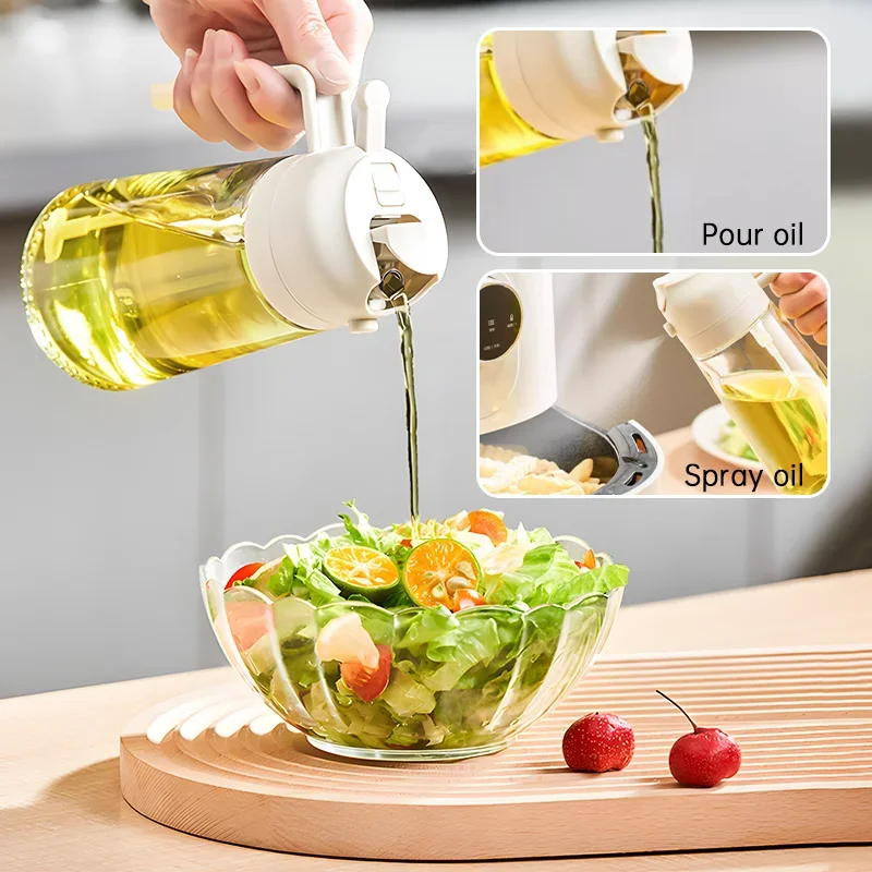 Dual Purpose Glass Oil Bottle Kitchen Spray Oil Sprayer Bottle Kitchen Oils Spray Can Leakproof Oil Spray Bottle Household