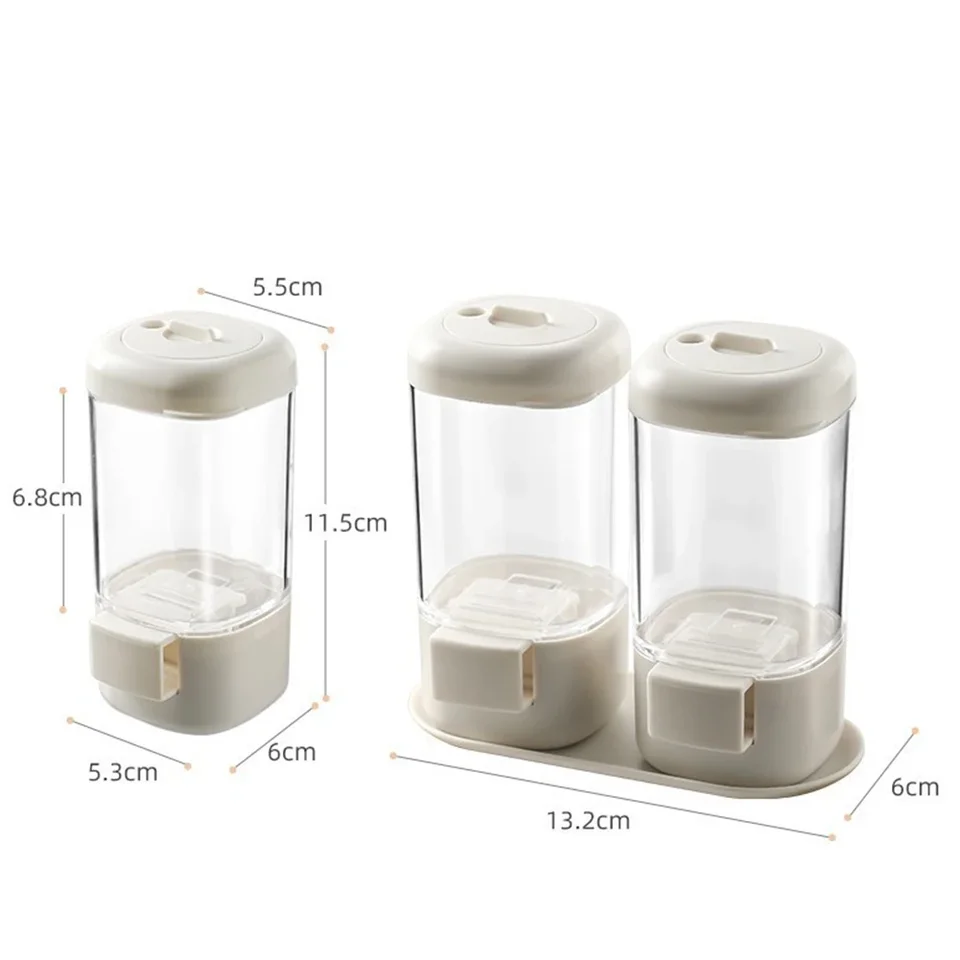 0.5g Dosering Zout Shaker Push Type Zout Dispenser Zout Tank Suiker Fles Spice Peper Zout Shaker Kruiden Pot Blik Kruidenfles