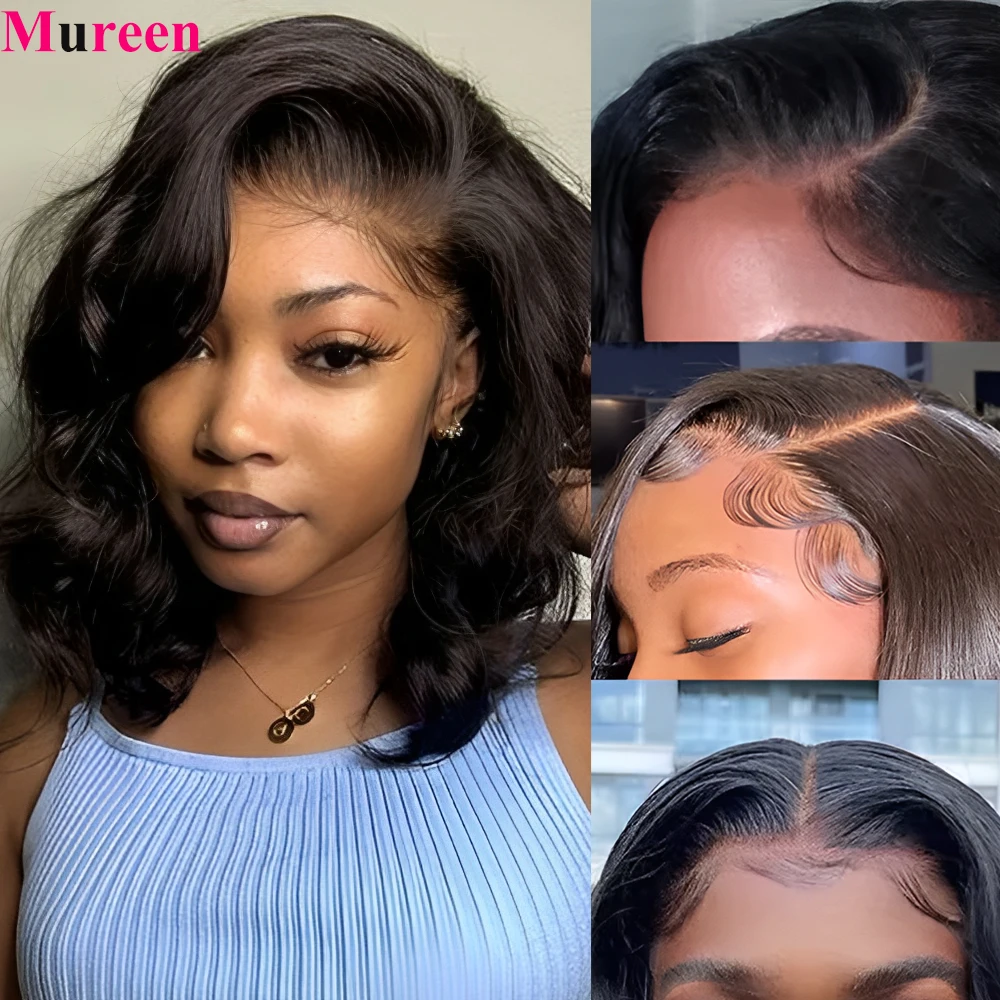 250% densité Bob perruque vague de corps porter et Go perruques sans colle pour les femmes prêt à porter perruques de cheveux hu
