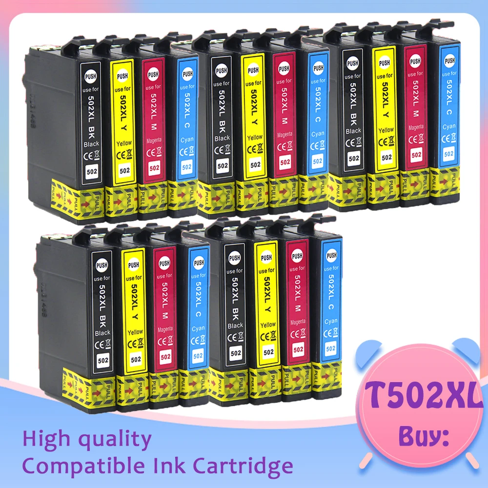 Cartucho de Tinta Completo com Chip Compatível para Impressoras Epson Xp5100 Xp5105 Wf2860 Wf2865 T502xl 502 502xl