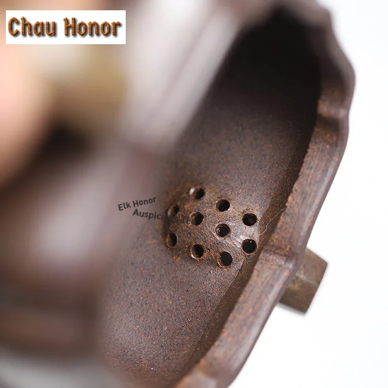 270ml Traditional Yixing Purple Clay Teapots Handmade Large Diameter Pot Raw Ore Agarwood Mud Kettle Chinese Zisha Tea Set Gift