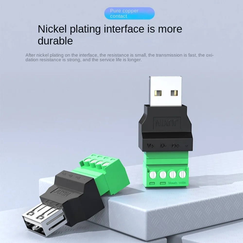 USB 2.0 Type A to 4-Pin Screw Terminal Adapter (No Welding Required)