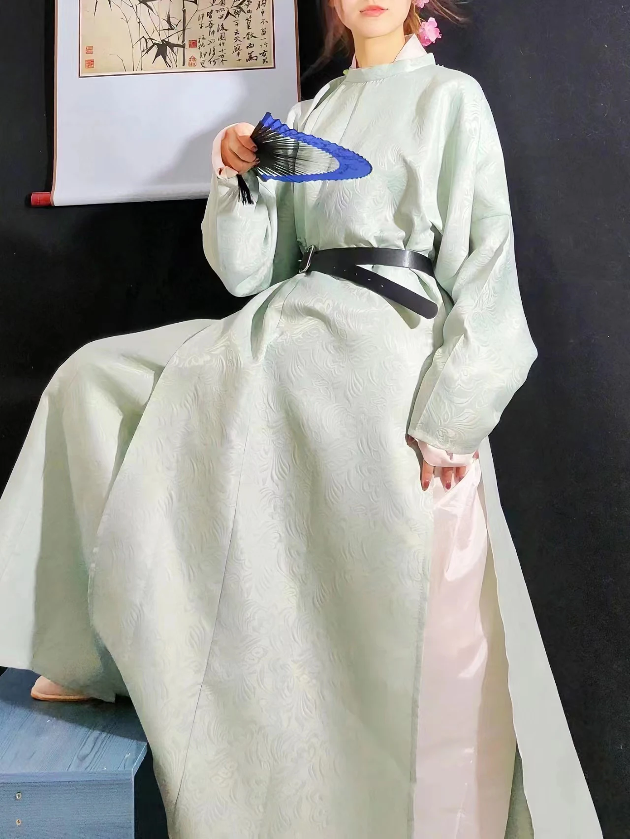 Chinese Hanfu Robe Tang Dynasty Men&Women Ancient Traditional Round Neck Robe Chinese Cosplay Costume Hanfu Plus Size